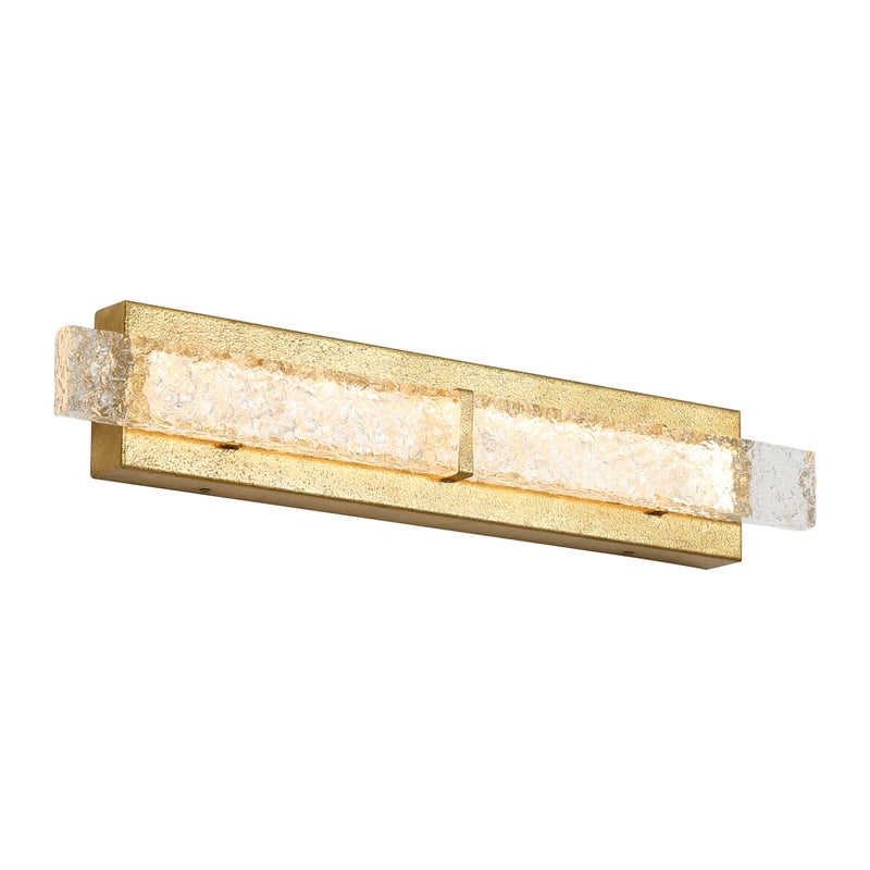 LNC Linear LED Wall Sconce,Modern Textured Acrylic Wall Light,3000K Warm,750LM,Gold Bathroom Vanity Light for Bedroom and Bathroom