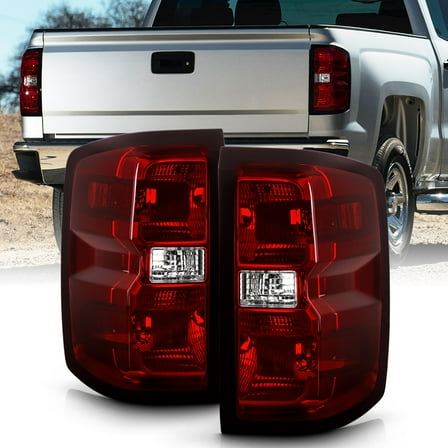 2014-2018 Chevy Silverado 1500 15-19 2500HD 3500HD Red Smoked Tail Lights Lamps