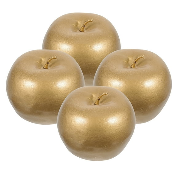 Worgeous 4pcs Faux Artificial Gold Fake Fake Fruit Lifelike Simulation For Kitchen Home Table Basket Party Decoration Artificial Decor