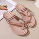 thumbnail image 5 of Sandalias de verano para mujer, sandalias planas sin cordones, zapatos romanos de cristal, sandalias informales con punta abierta Wmkox8yii  nm7951, 5 of 9