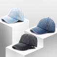 thumbnail image 2 of BOOYOU Unisex Vintage Washed Denim Baseball Cap Blank Casquette Adjustable Snapback Hat, 2 of 15