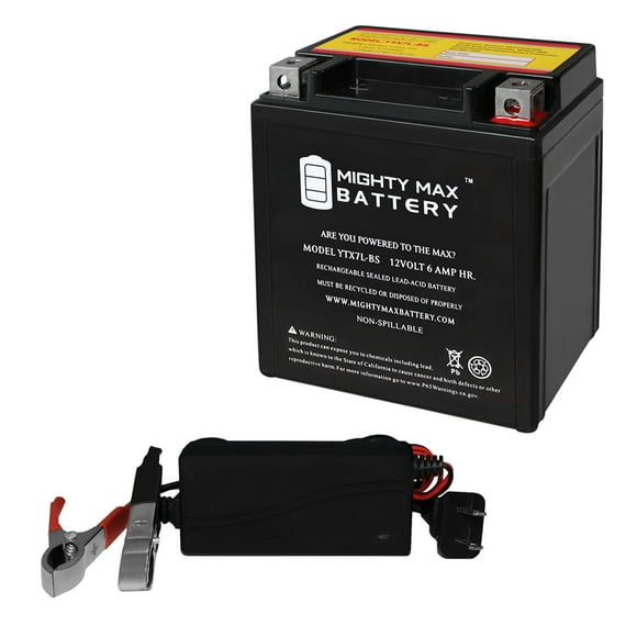 YTX7L-BS Remplacement Battery pour Magneti Marelli YTX7L-BS + Chargeur 12V 1Amp