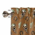 thumbnail image 5 of Cowboy Christmas Kitchen Curtain 2 Panels Curtains 54 Inch Length, Western Brown Cactus Xmas Sage Green Curtains Rod Pocket Curtains Window Drapes Treatment Window Cafe Curtains, 5 of 5