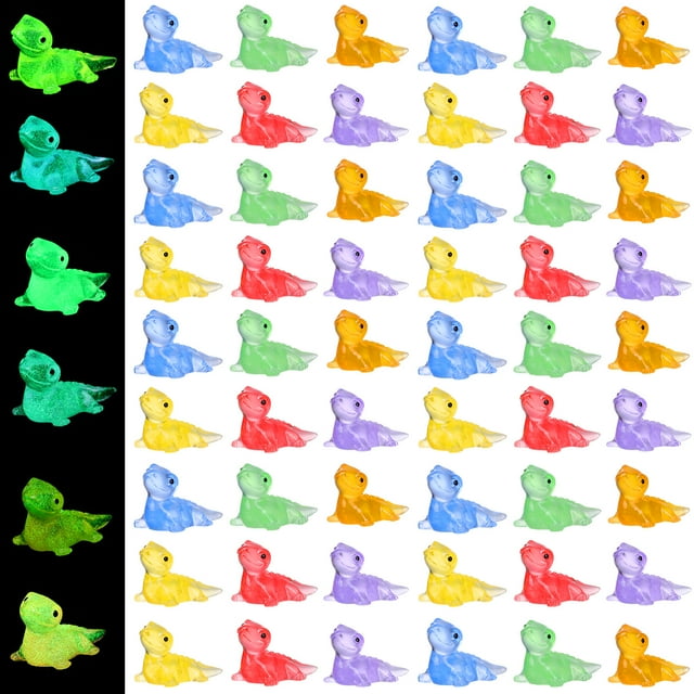 Miangastore 60pcs Mini Lizard Figurines Luminous Reptile Miniatures Tiny Resin Lizard Decorations Mini Resin Animals