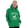 thumbnail image 3 of Feeling Llama Lazy Funny Animal Pun Unisex Plus Fleece Graphic Hoodie Brisco Brands 4X, 3 of 5