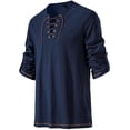thumbnail image 3 of Camisa de disfraz JEMITOP Renaissance Pirate Viking Blue Navy S para hombre, 3 of 7