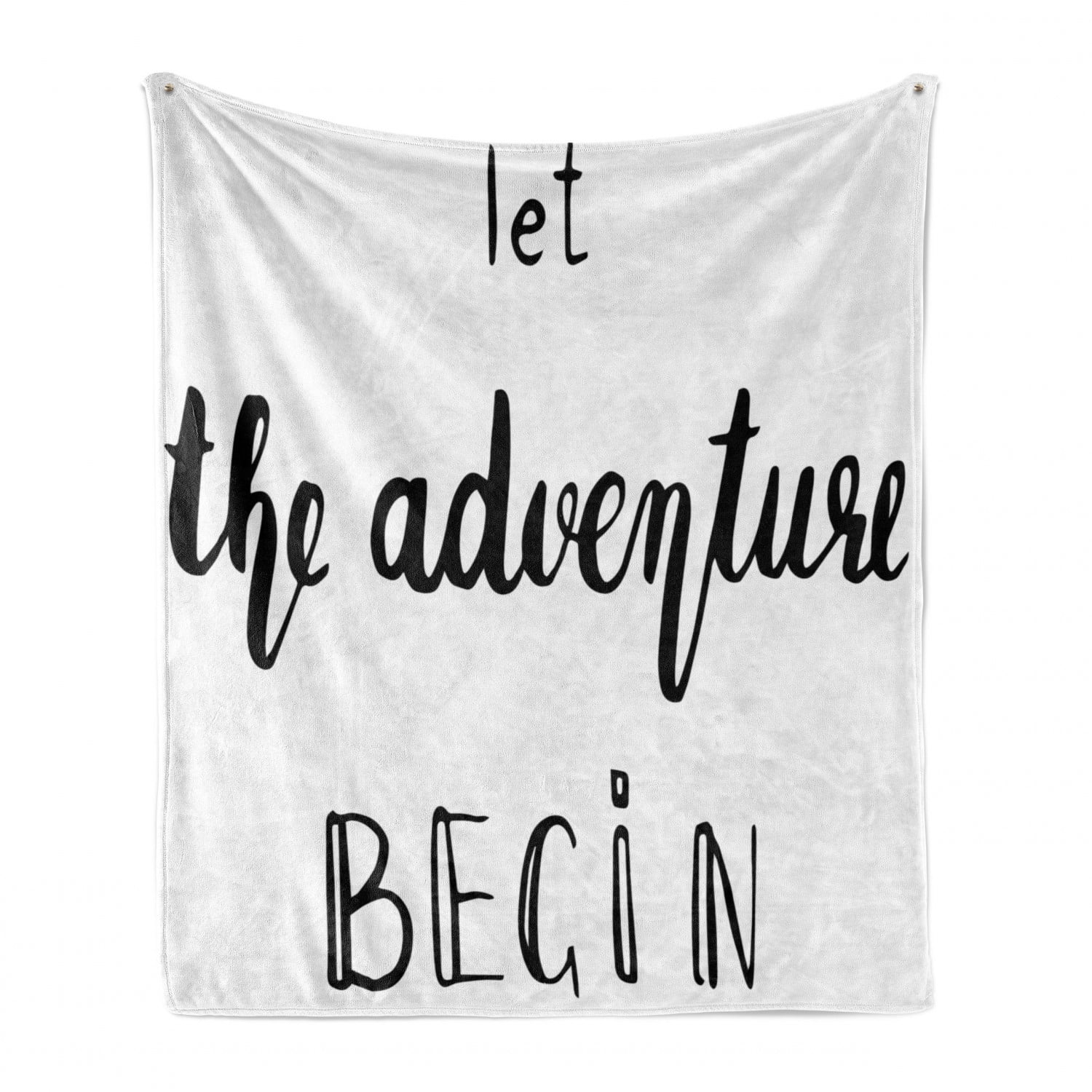 Hand Written Style Different Typography Inspirational Words of Wisdom Doodle Art 50 x 60 Cozy Plush for Indoor and Outdoor Use Ambesonne Adventure Soft Flannel Fleece Throw Blanket Black White 