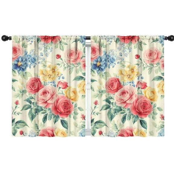 Blackout Kids Curtains,Pioneer Flower Childrens Insulated Curtains Set Of 2,Bedroom Essentials,Toddler Room Decor 42x54in(106x137cm)