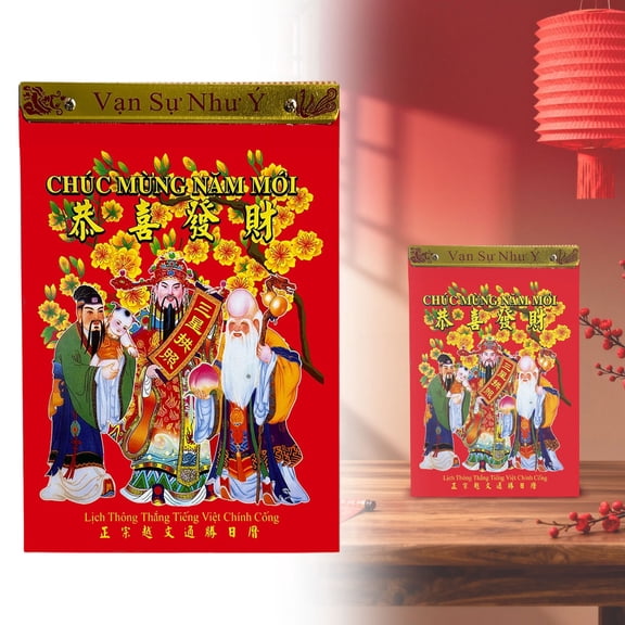 SeekLGT Vietnamese Daily Calendar 2026 Tear Off Wall Calendar Chinese Lunar Calendar Year of the Horse Yearly Wall Mounted Calendar for Home New Year Decor 1 Book