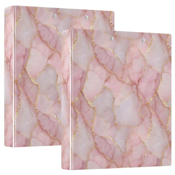 Three Ring Binder Rose Gold Texture 1.5 Inch Round Binder D-Rings for Office Supplies and More