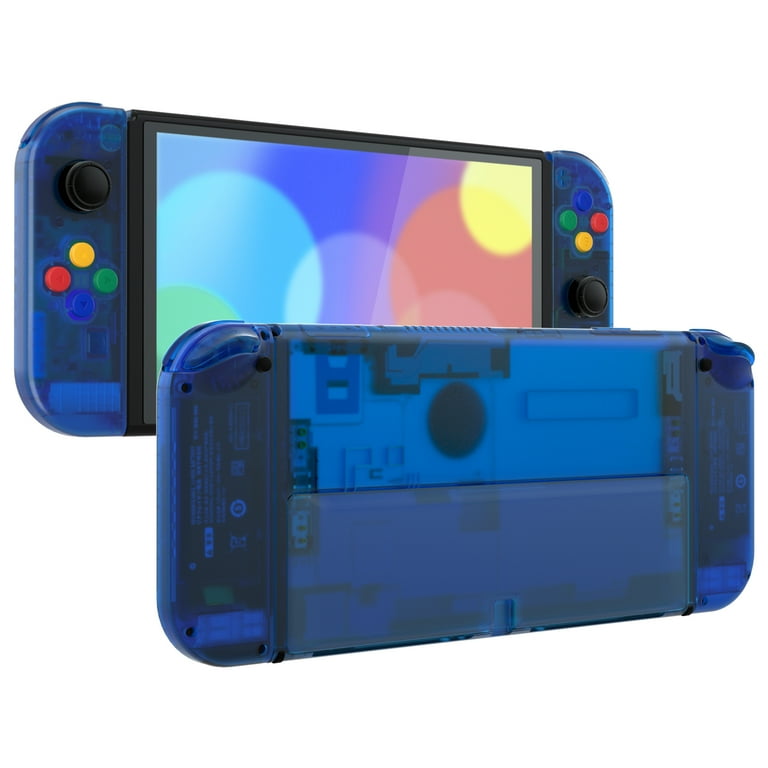 eXtremeRate Clear Blue Custom Shell for Nintendo Switch OLED with