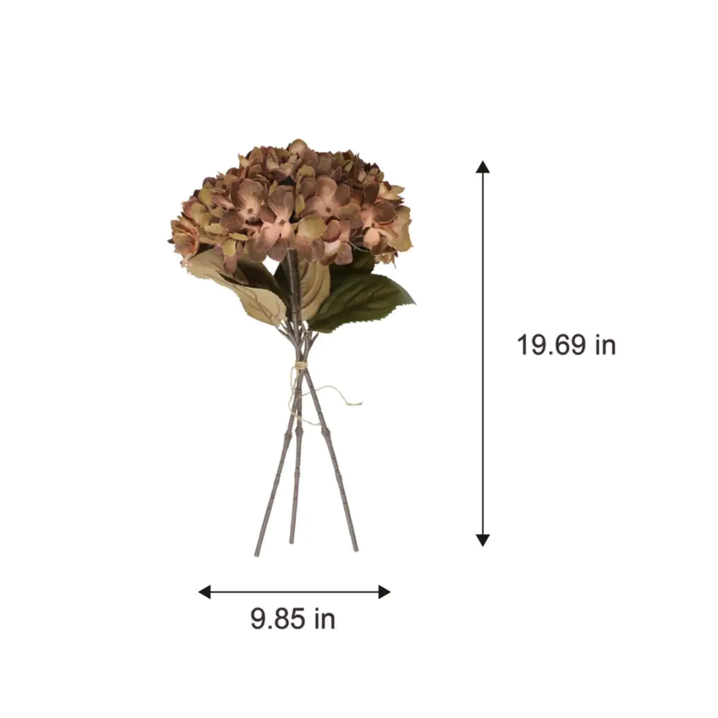 My Texas House Fall Faux Hydrangea Bundle, Brown, 20"