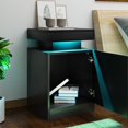 thumbnail image 5 of Oneinmil Set de 2 Table de Chevet, Noir, avec 24 Lumières LED de Couleur, 5 of 5