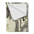 thumbnail image 2 of Antique Soft Flannel Fleece Blanket, Old Days Design 20s Cultural Items and Tribal Feathers Changing Trends Theme, Cozy Plush for Indoor and Outdoor Use, 50" x 70", Green Grey Cream, by Ambesonne, 2 of 5