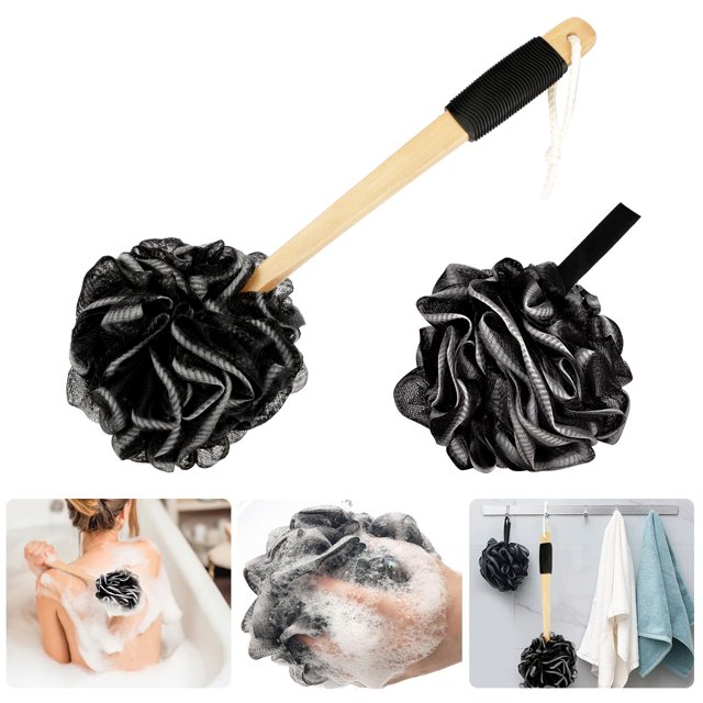 EEEkit Loofah Back Scrubber for Shower, Loofah Bath Sponge with Bamboo