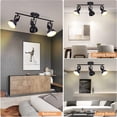 thumbnail image 2 of DingLiLighting Ceiling Spotlight Fixture,3-Light Directional Track Lighting, Flush Mount Tracking Light Kit for Kitchen, Dining Room, Bedroom, Office, Living Room, Closet Room, Black, E12 Base, 2 of 8