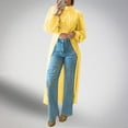 thumbnail image 2 of FRSASU Woman's Fashion Blouse Casual Turtleneck Long Sleeve Solid Back Zipper Trendy Top Yellow XL(XL), 2 of 8