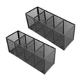thumbnail image 4 of Pen Holder, Black 4 Compartments Desk Organizer Multipurpose Metal Space Saving  For Scissors Brushes Crayons, 4 of 7