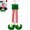 Red and White Striped, variant on OADUKQ Christmas Hanging Elf Leg Decoration, Velvet and Non-Woven Fabric, Small Red Santa Legs, 1 Piece