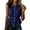 Navy #55, variant on Women's Cotton Linen Tank Tops Sleeveless Peter Pan Collar Peplum Shirts Button Up Casual Flared Hem Cute Blouses Purple M