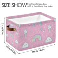 thumbnail image 4 of Yayeee Canvas Storage Basket with Handles for Shelves Fabric Bins Closet Organizer, Ice Cream Rainbow Pattern, 4 of 8
