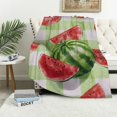 thumbnail image 4 of Creowell Watermelon Tablecloth Summer Flannel Blanket - All-Season Comfort 40*50in, 4 of 7