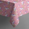thumbnail image 5 of Pink Unicorn Heart Crescent Pattern Square Tablecloth,Waterproof Square Table Cover,Wipeable Spillproof Washable Table Cover for Home Kitchen Party Decor 52"x52"(132x132cm), 5 of 6