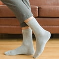 thumbnail image 4 of Soumake 1 Pair Men Cotton Socks Mid-Tube Striped No Odor Solid Color High Elasticity Anti-Slip Breathable Soft Warm Sweat-Absorption Anti-Shrink Business Sports Socks, 4 of 8