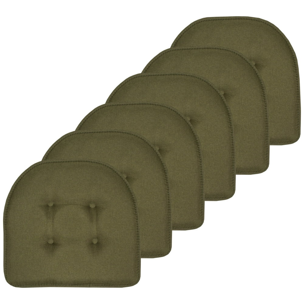 UShaped Memory Foam Chair Pads 6 Pack Army Green