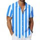 thumbnail image 5 of Ceisia Men's Vertical Stripe Short Sleeve Button Down Casual Shirt for Beach Vacation Sky Blue L Gifts, 5 of 7