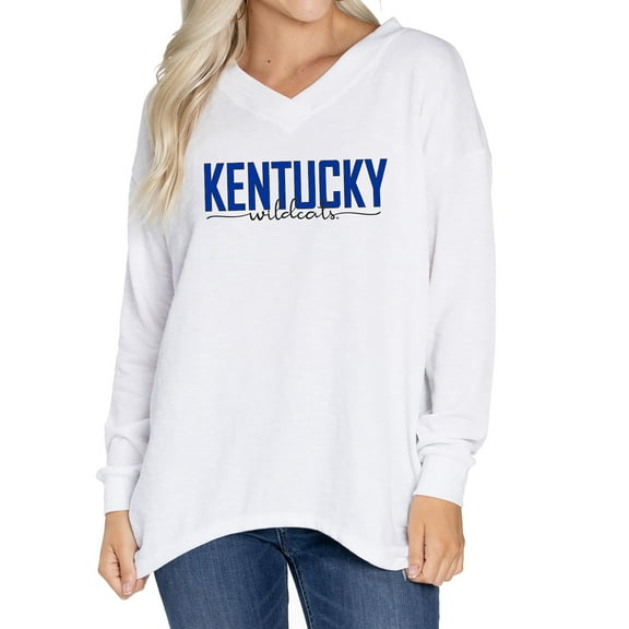 Women's White Kentucky Wildcats Bailey V-Neck Tri-Blend Tunic