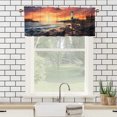 thumbnail image 3 of Coastal Nautical Rod Pocket Thermal Insulated Curtain Valance Lighthouse Ocean Beach Seasides Thermal Insulated Room Darkening Curtain for Dinning Room 54 by 18 in, 1 Panel, 3 of 6
