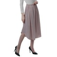 thumbnail image 5 of Moomaya Women Gathered Skirt w/ Pockets Elastic Waist Solid Flowy Summer Skirts, 5 of 6