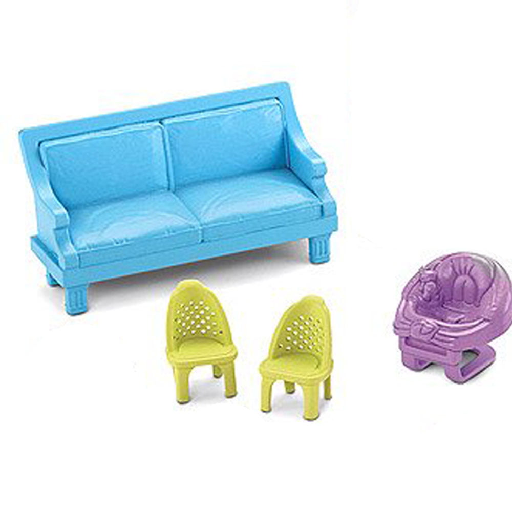 Fisher Price Loving Family Dream Dollhouse Couch Chair teal love seat bench 