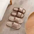 thumbnail image 5 of Summer House Slippers, Breathable Unisex Linen Fabric Slides with Soft Sole, Lightweight for Indoor, Patio, Guest Use, and Eco-Conscious Living Brown 44, 5 of 6