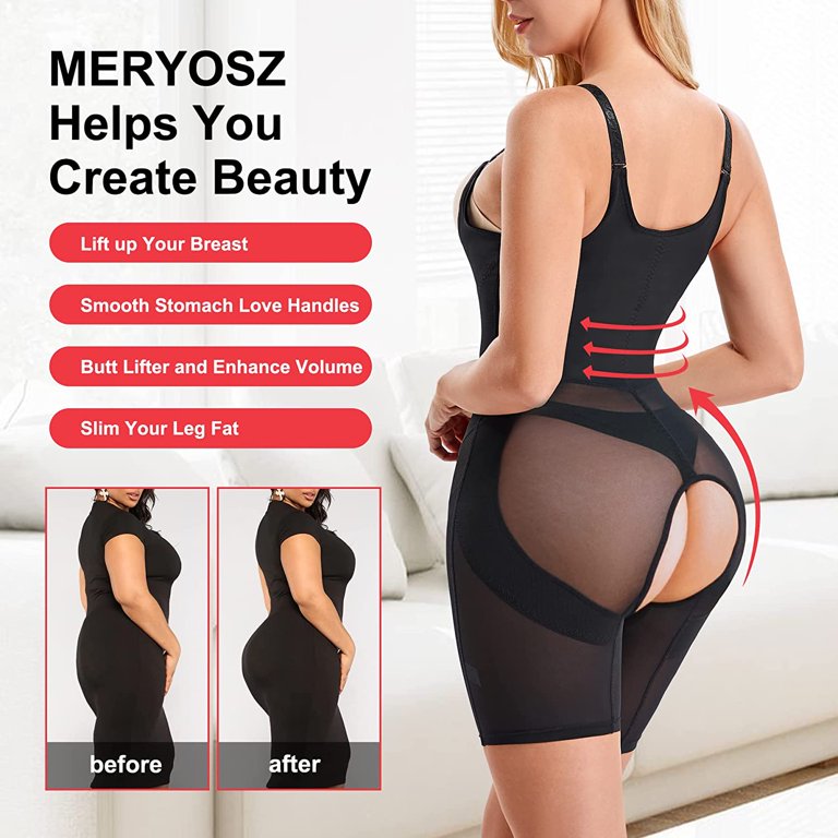 MERYOSZ Tummy Control Shapewear Bodysuit | Waist Trainer with Butt Lifter  Panties | Full Body Slimming Girdle for All Occasions