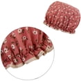 thumbnail image 3 of Bonnets de Bain à Fleurs en Coton Imperméables avec Bande Élastique Bonnet de Douche pour Femme Fille Protection des Cheveux de Douche (Rouge Violacé), 3 of 8