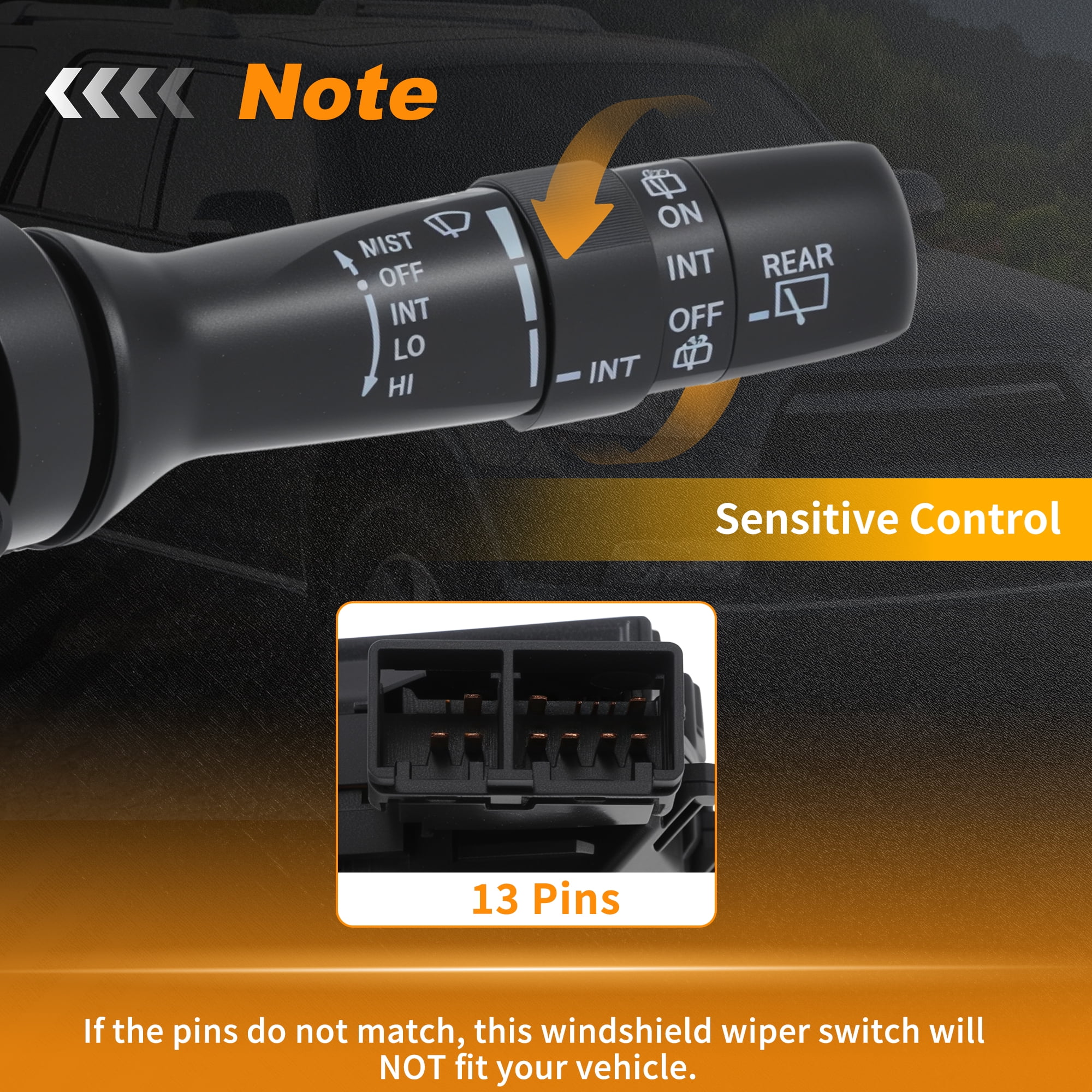 Unique Bargains Front Rear Windshield Wiper Switch for Toyota 4Runner Highlander