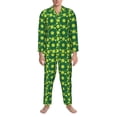 thumbnail image 3 of Naloa Tennis Balls Men’s Pajamas Set - Long Sleeve Button Down Sleep Shirt and Pajama Bottoms Sleepwear Set-Medium, 3 of 7