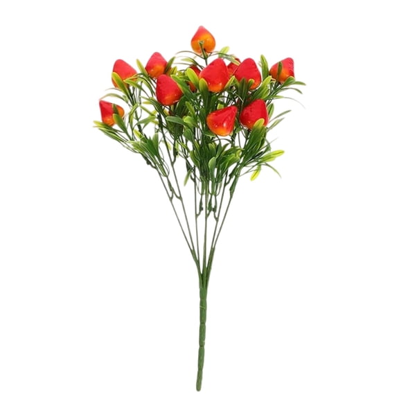 Artificial Strawberry Decorative Bouquet - Fake Plant for Home, Wedding & Event Decor, Realistic PVC Flowers, Versatile Indoor & Outdoor Arrangement