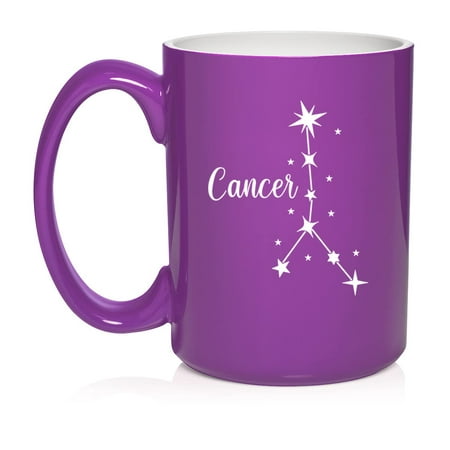 

Star Zodiac Horoscope Constellation Ceramic Coffee Mug Tea Cup Gift (15oz Purple) (Cancer)