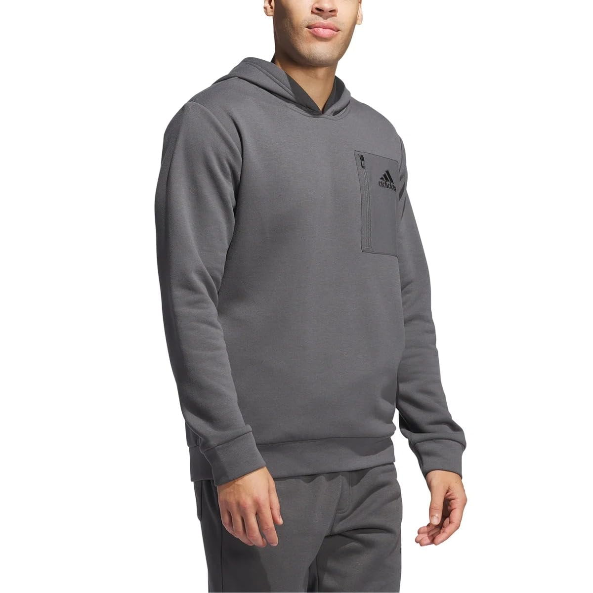 adidas Men�s Regular Fit Kangaroo Pockets Hoodie - Gray (Gresix), Small