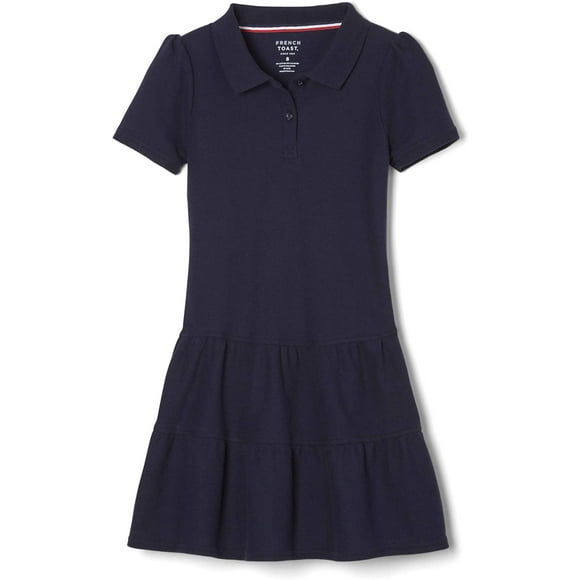 French Toast Robe Polo à Volants pour Filles, Marine, Petit/6/6X, Petites Filles