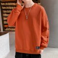 thumbnail image 3 of Gibobby Sudaderas para hombre Sudadera de forro polar con cuello redondo y ajuste clásico para hombre(Naranja,G), 3 of 5