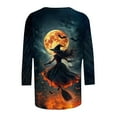 thumbnail image 5 of Kilaqueen Halloween Shirts for Women Funny Cute Graphic 3/4 Length Sleeve Tunic Tops Trendy Crewneck Witch Pumpkin Ghost Spooky Season Tops and Blouses Halloween Costume, 5 of 5