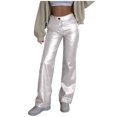 thumbnail image 2 of VBVC Women's Y2K Faux Leather Pants,Butt Lift Trousers For Women,Ladies Party Going Out Legging with Pockets,White,S-2XL, 2 of 10