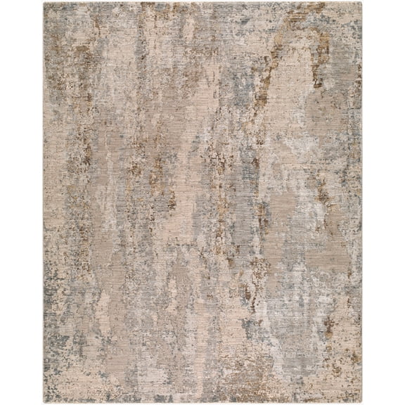 Hauteloom Lalita Living Room, Bedroom Area Rug - Contemporary - Taupe, Light Gray, Medium Gray - 10' x 13'11"