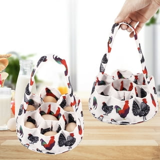  Egg Basket for Fresh Eggs, Fabric Egg Collecting Basket Bags  with 7 Pouches Portable Eggs Holder Bag for Chicken Hen Duck Goose Eggs  Family Garden Farms Egg Collecting Basket Egg Collecting