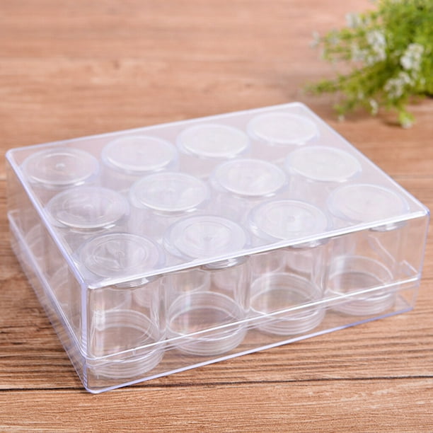 1 Set 12 Pieces Plastic Items Simple Bead Organizer Tightness Convenient  Portable Widely Used Smooth Surface Containers for DIY Small Items 