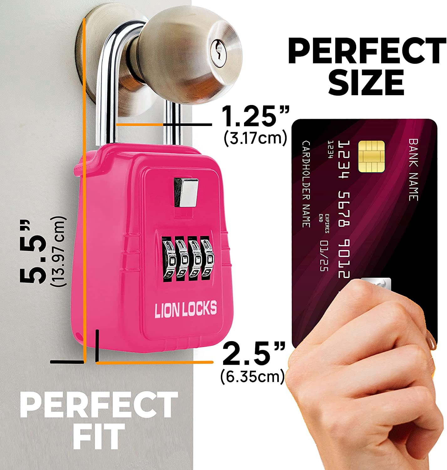 Lion Locks 1500 Key Storage Realtor Lock Box with Set-Your-Own Combination, (6 Pack , Pink)